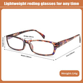 5-Pack Reading Glasses Fashion Ladies Readers Spring Hinge with Pattern Print Eyeglasses for Women